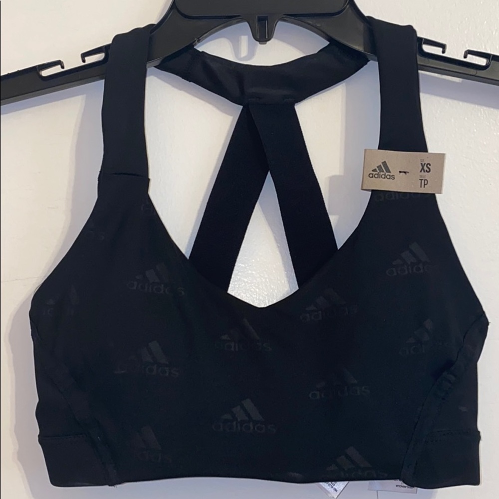 Adidas black sports bra